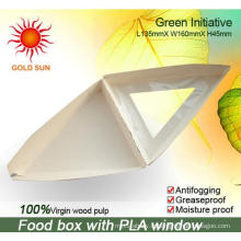 L&#39;emballage de restauration rapide triangulaire avec la fenêtre anti-buée